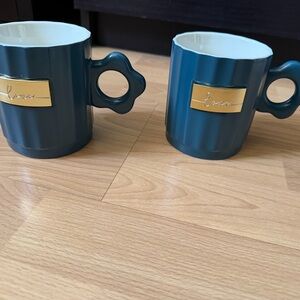 Elegant Teal and Gold Mugs
